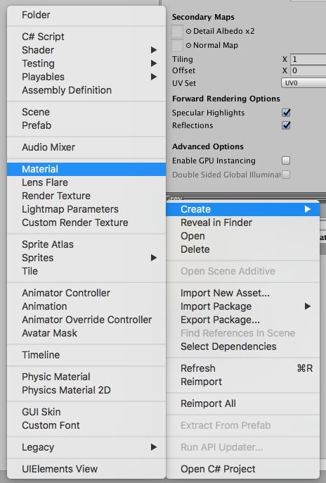 Unity Creating a New Material