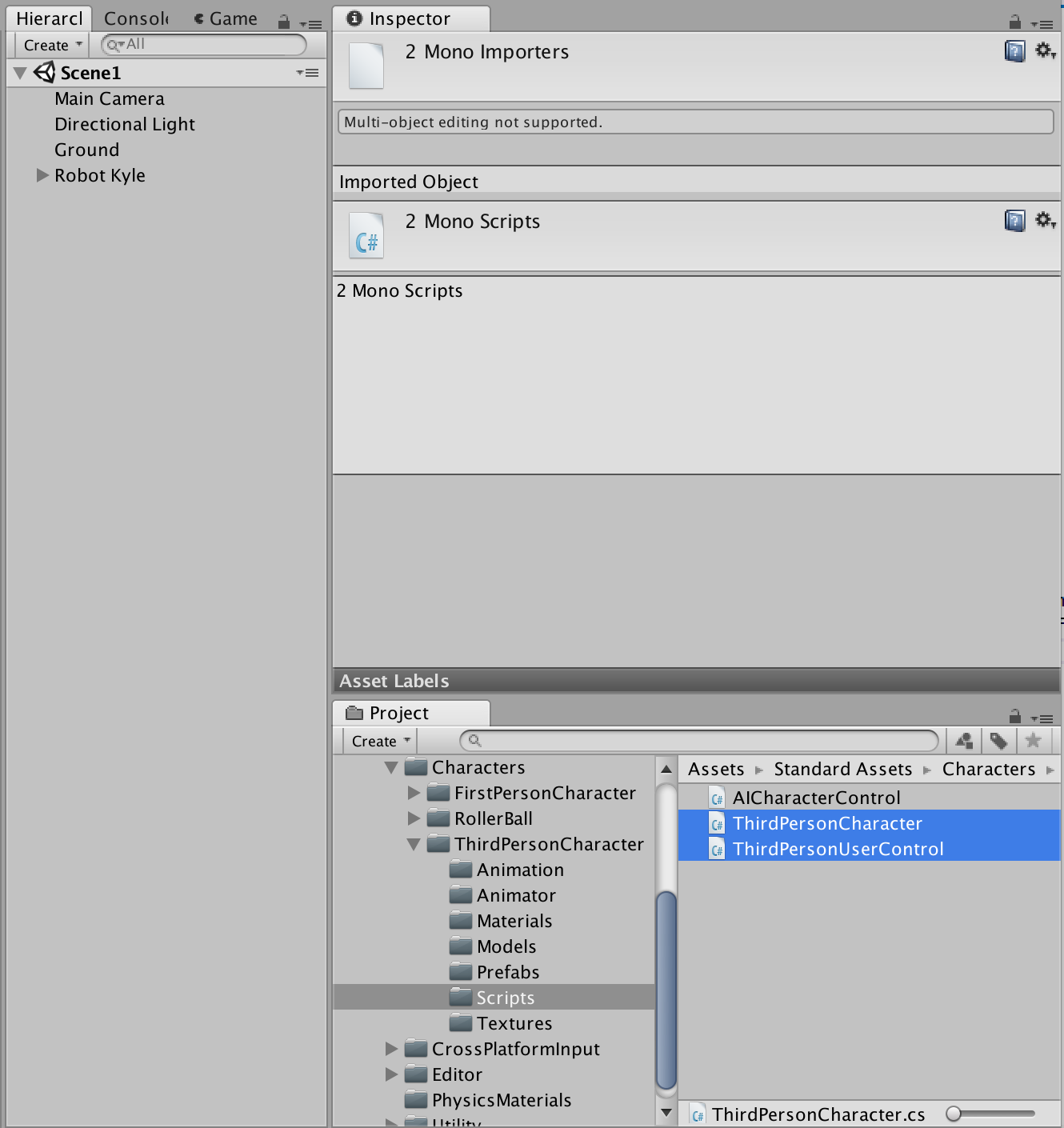 Unity 3rd Person Control Scripts